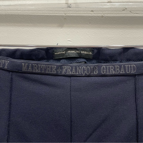 Marithe Francois Girbaud Logo Waistband Navy Straight Leg Trouser Pants Size 32 - Picture 5 of 8
